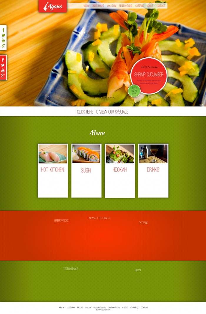 Ayano Sushi - Website Design and Development