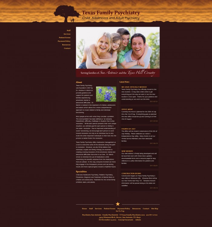 Texas Family Psychiatry Logo, Website Design & Development